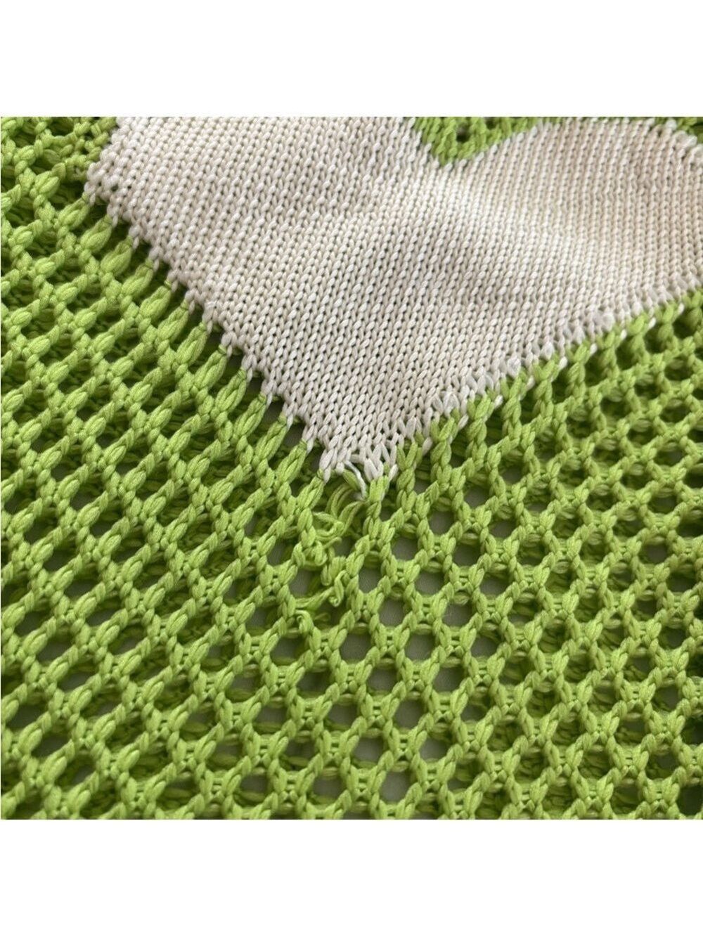 Crochet Tote Bag with Smiley and Heart - Picture 5 of 5